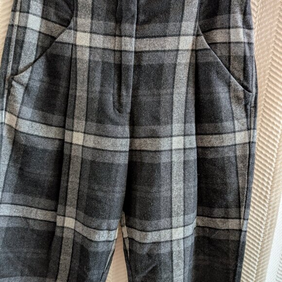 Aritzia Wilfred Wool Cashmere blend Grey Chambery Check Pant Plaid Size 4 - Picture 7 of 11